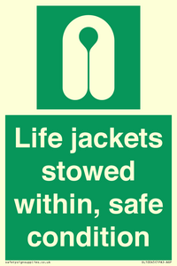 Life jackets stowed within